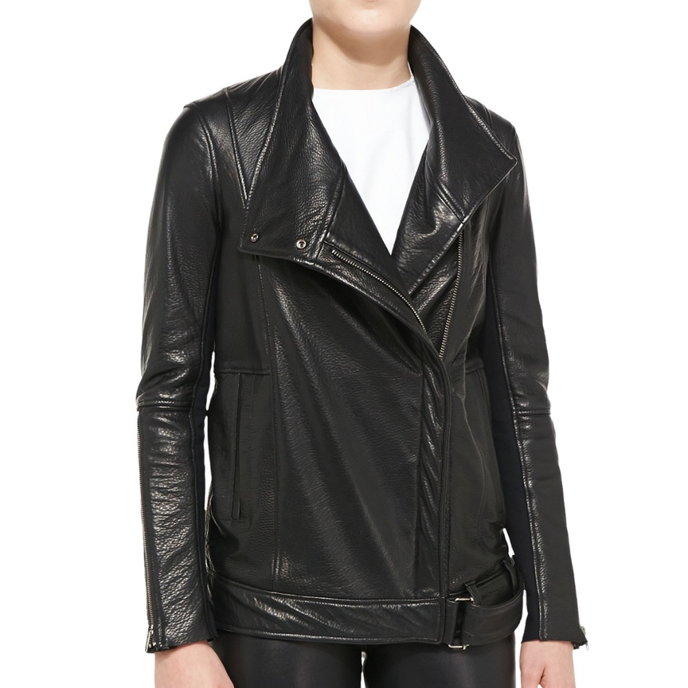 Helmut Lang Cluster Lamb Leather Moto Jacket P
